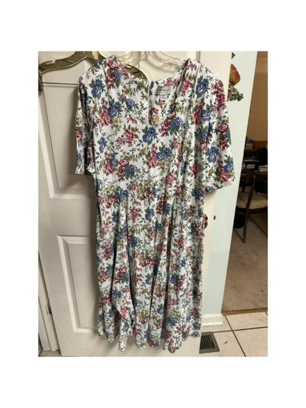 VNT Granny Core Cottage 3xl 24 White House Dress Floral 90s 50 Bust Blossom